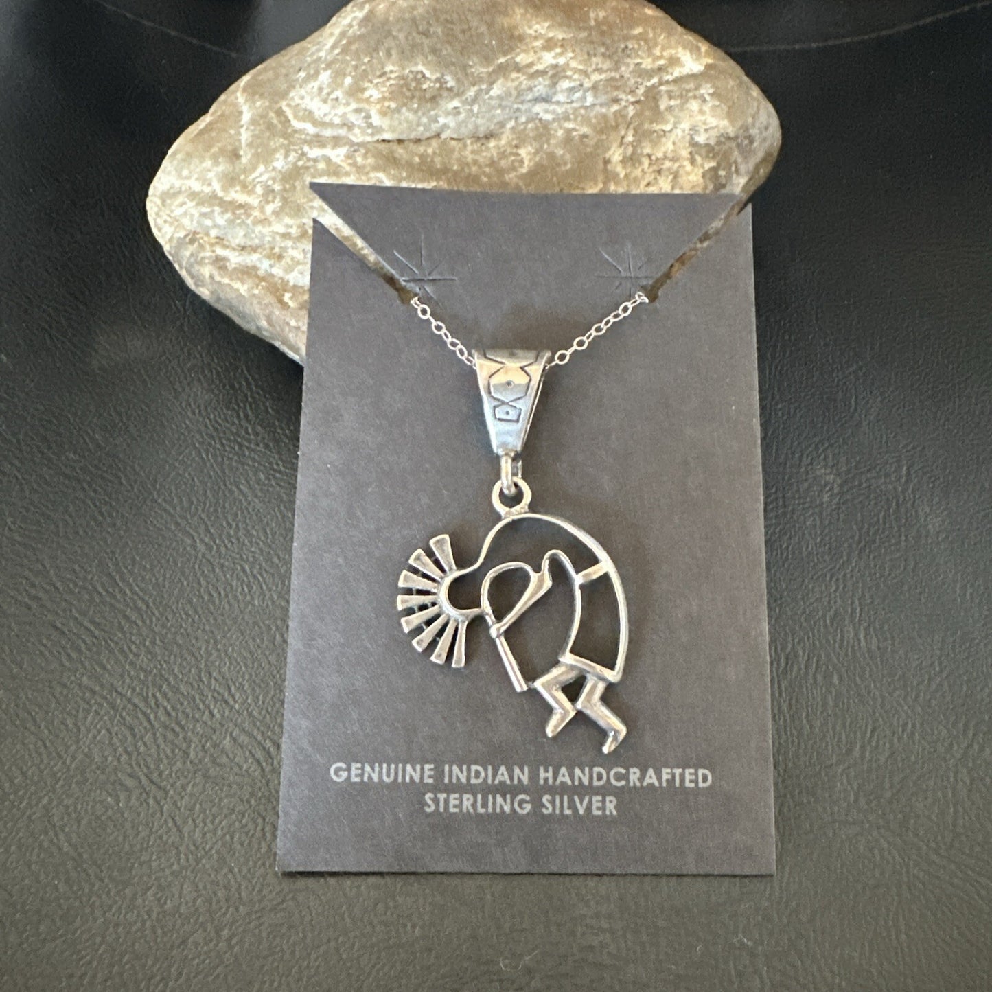Native American Indian Kokopelli Navajo Sterling Silver Pendant 17966