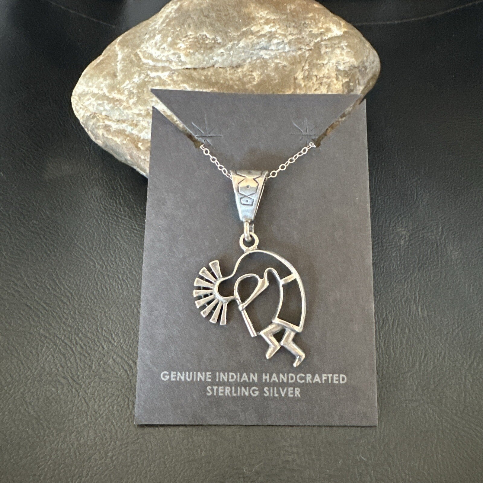 Native American Indian Kokopelli Navajo Sterling Silver Pendant 17966