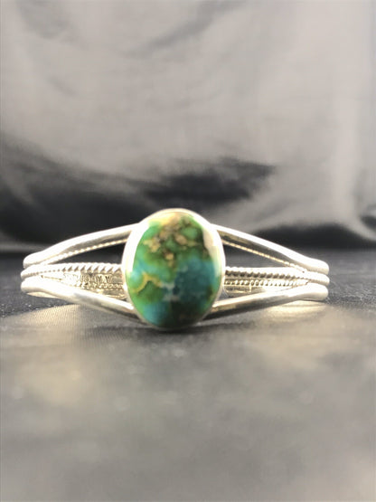 Native American Indian Turquoise Navajo Sterling Silver Bracelet 4549