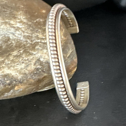Native American Cuff Bracelet Old Pawn Navajo Sterling Silver 15072