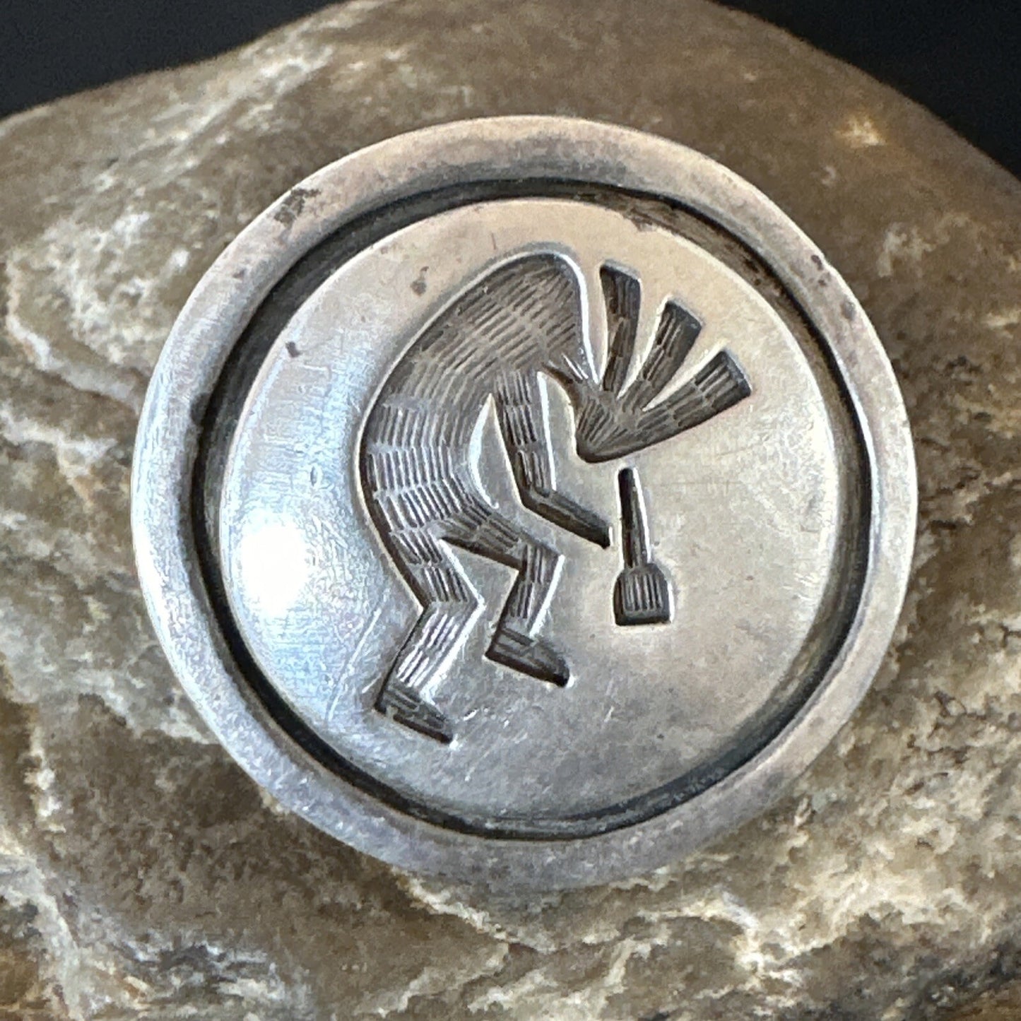XL Womens Kokopelli Old Pawn Hopi Sterling Silver Ring Size 6.5 18115