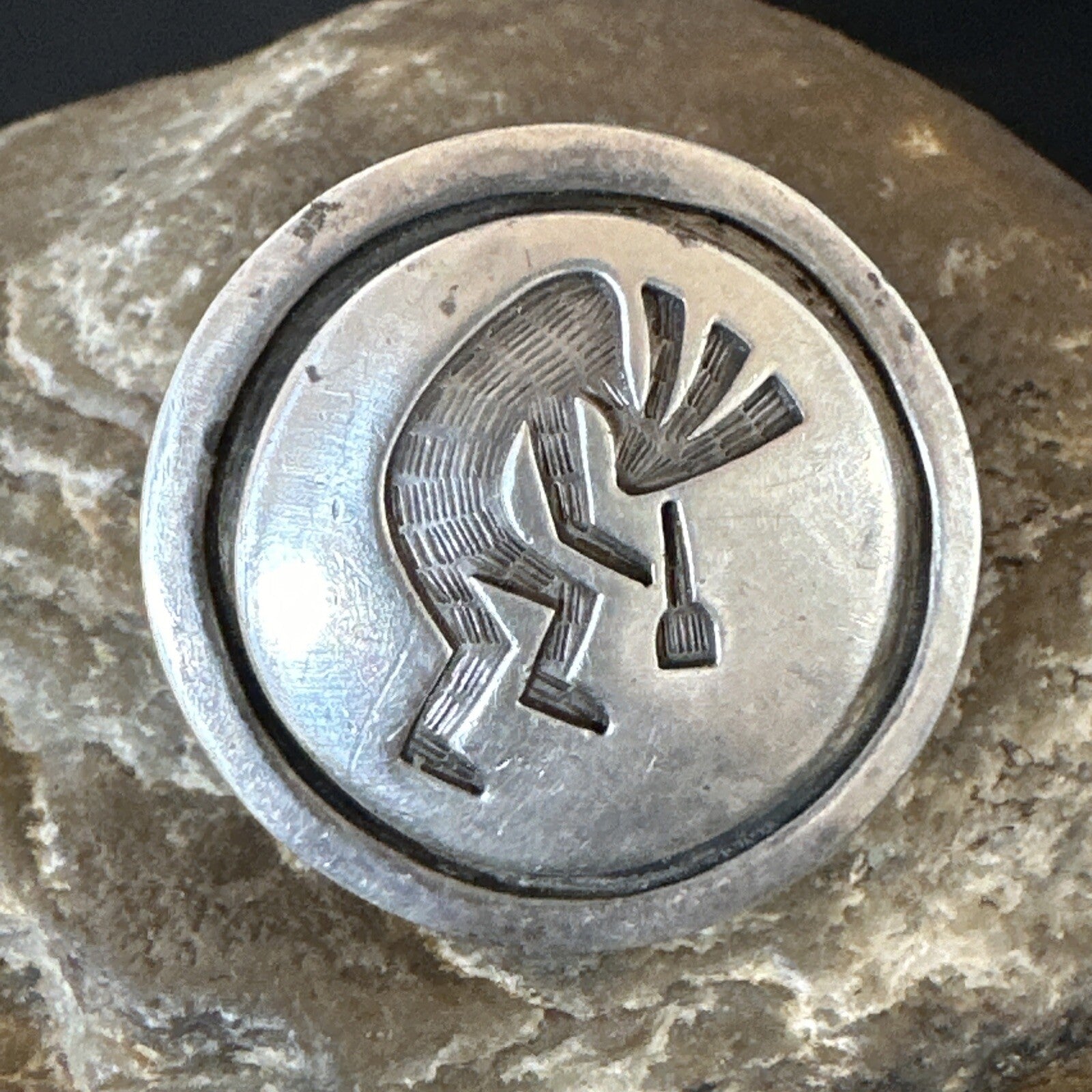 XL Womens Kokopelli Old Pawn Hopi Sterling Silver Ring Size 6.5 18115