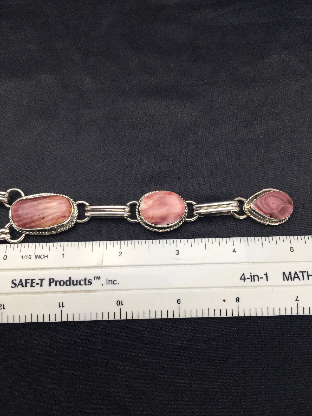 Native LARIAT Purple Spiny Oyster Necklace Navajo Sterling Silver 02793