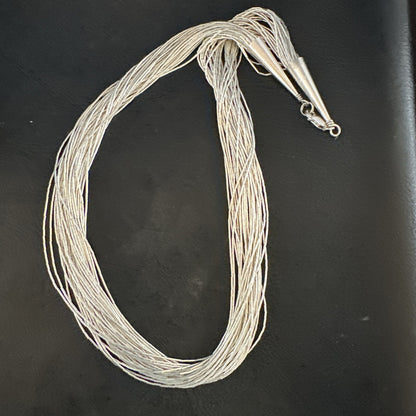 Silver Heishi Liquid All Sterling 30S Necklace 17" 17928