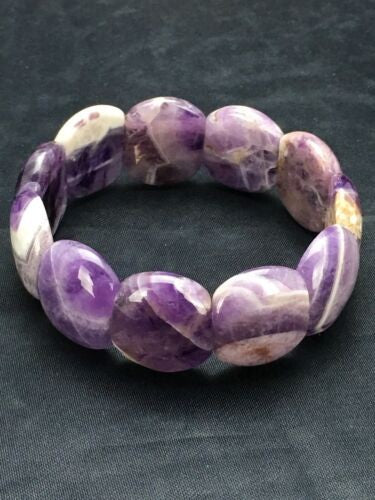 Native American Purple Charoite Stretch Bracelet 7.25" Adjustable 3019