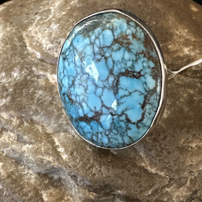 Blue Turquoise#8 Southwestern Sterling Silver Ring Size 5 19727