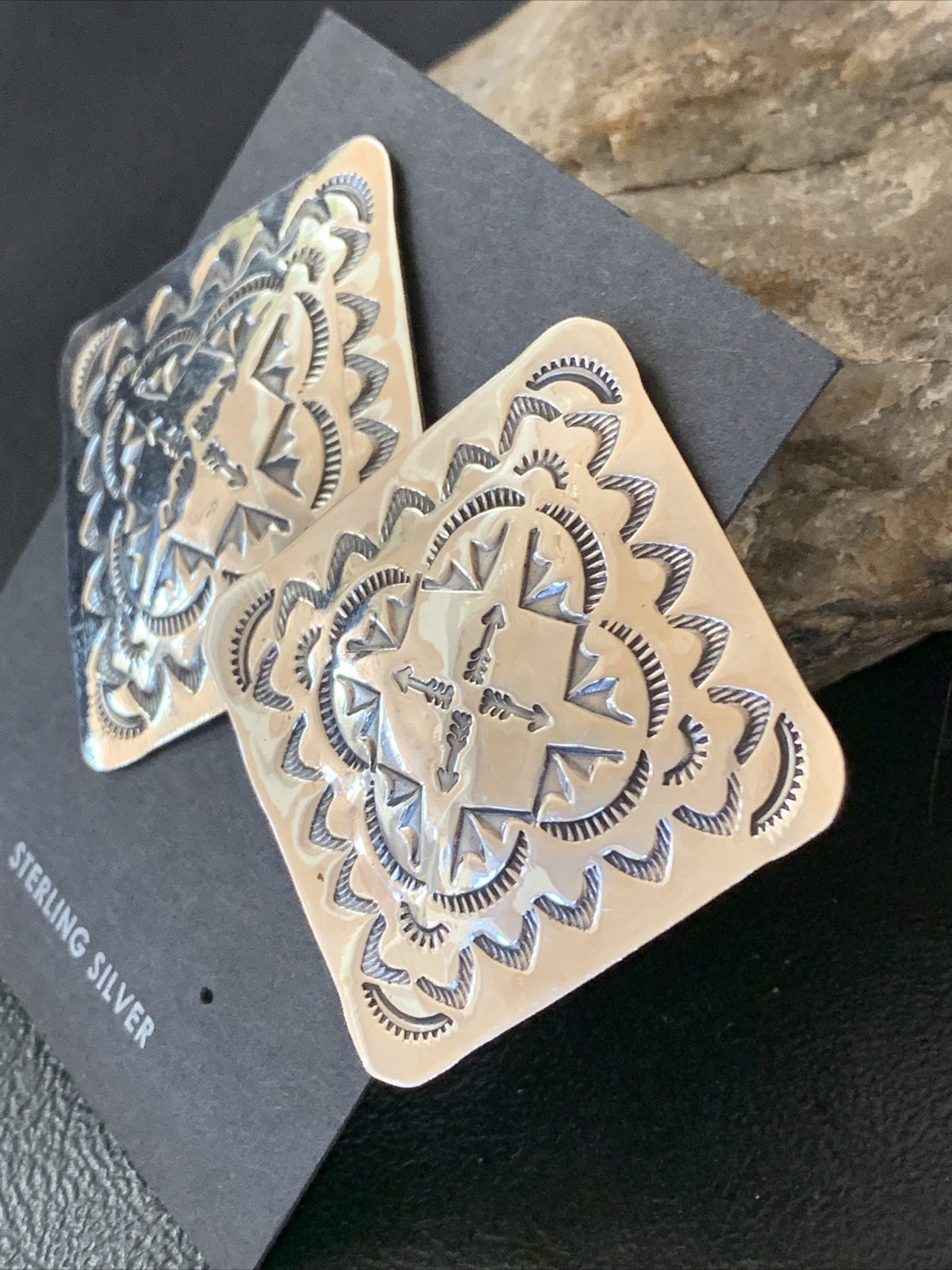 Womens Navajo Sterling Silver Earrings 01674