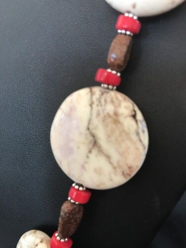 Chunky Necklace Faceted Jasper Turquoise 21" | Sterling Silver | Authentic Native American Handmade | 1139