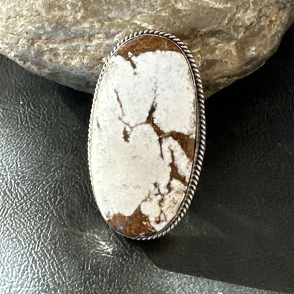 Native American Wild Horse Turquoise Navajo Sterling Silver Ring Size 9.5 19775