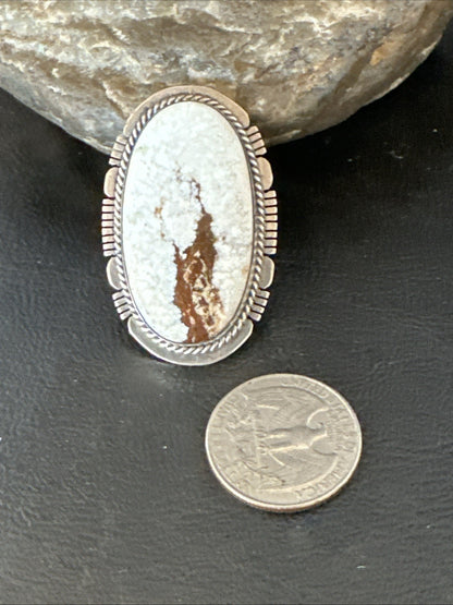 Native American Wild Horse Turquoise Navajo Sterling Silver Ring Size 6.5 19823