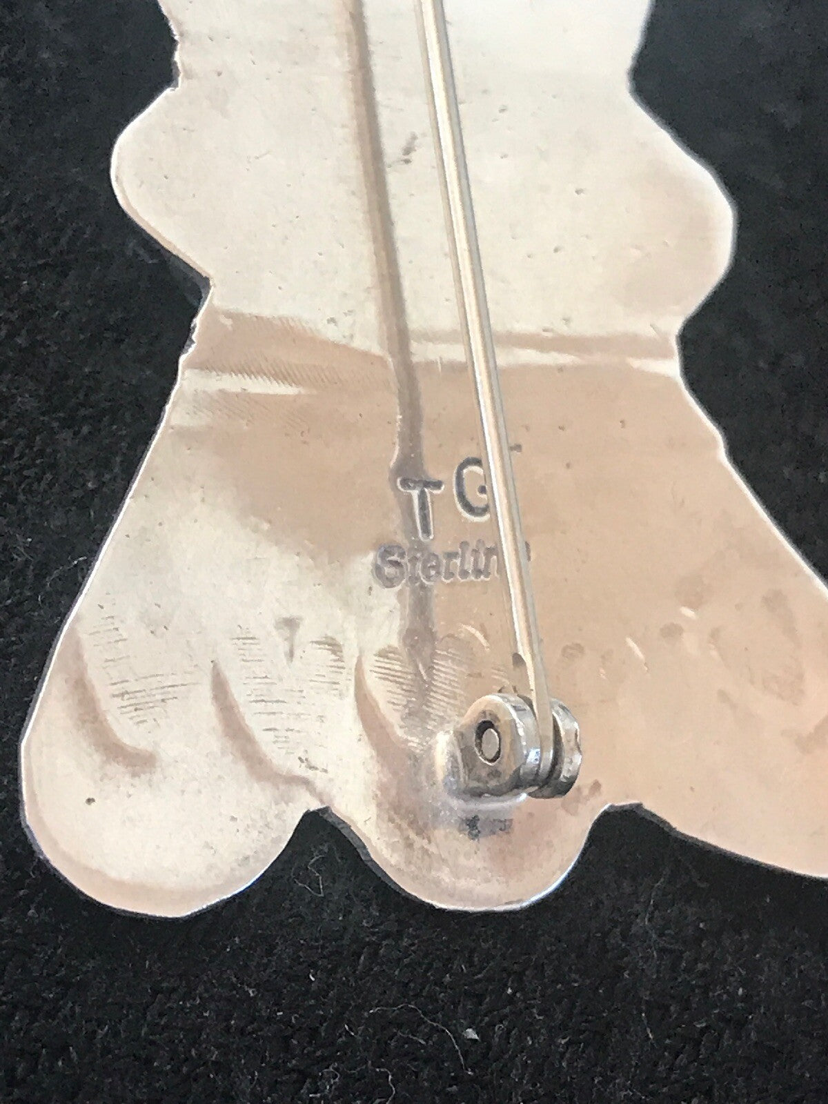 Kingman Turquoise Indian Sterling Silver Navajo Pin Pendant 08666