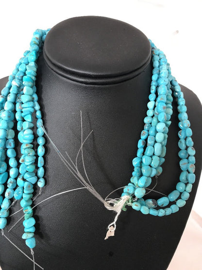Native Turquoise Nugget Free Form Beads Beautiful Nacozari Set 16 Inch 10057
