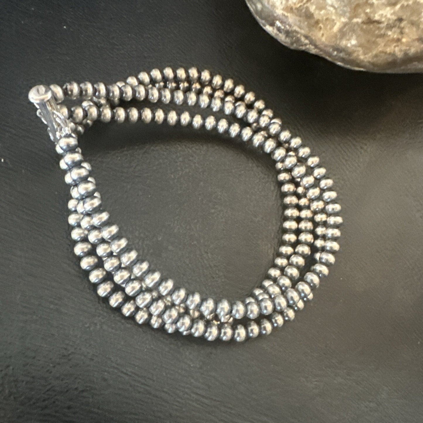 Southwestern Sterling Silver Beads 8" 4 Strand Bead Bracelet 18577