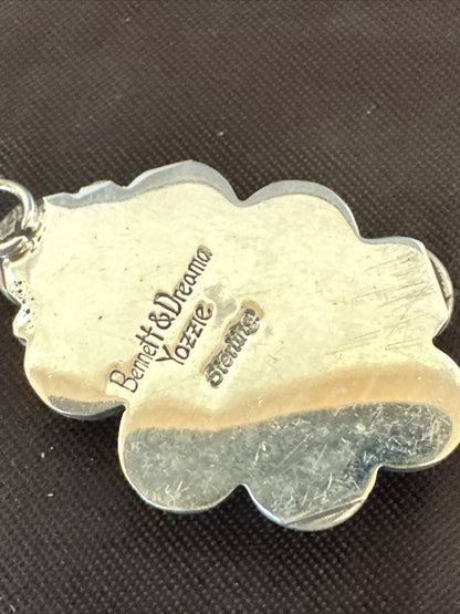 Wild Horse Turquoise Pendant Sterling Silver Beads Howlite Necklace 18030