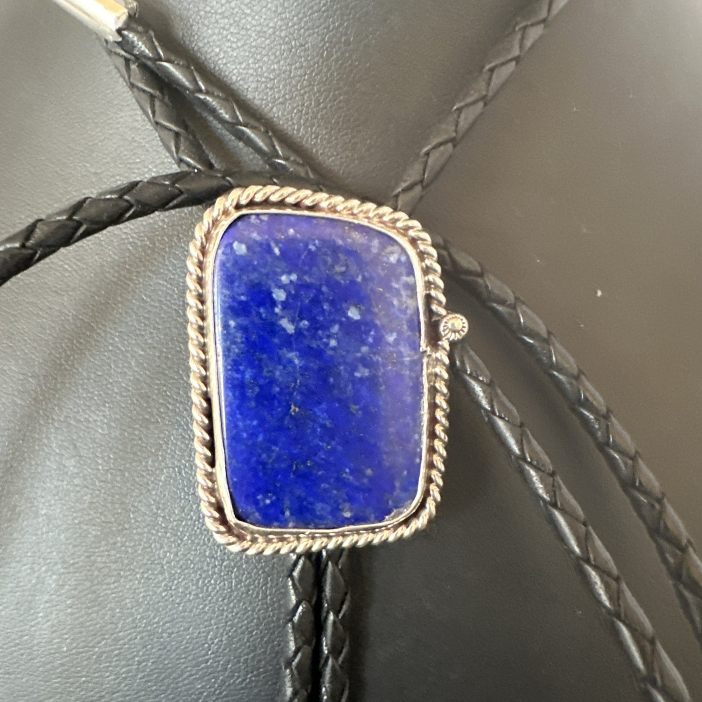 Mens Blue Lapis Lazuli Navajo Sterling Silver Bolo Tie A Toledo 19052