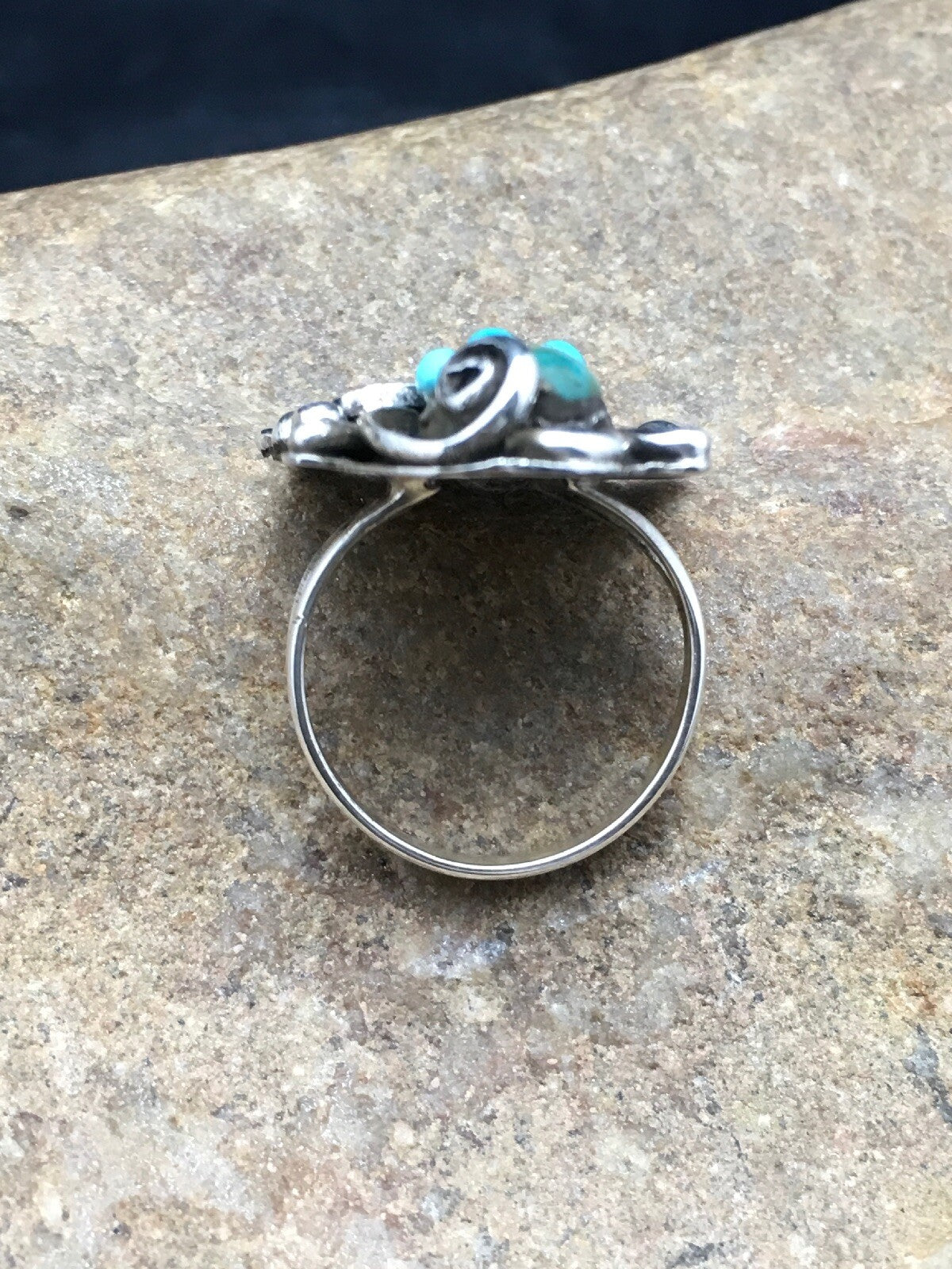 Turquoise Indian Navajo Sterling Silver Native American Ring Size 8.75 03182