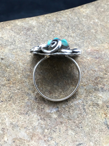 Turquoise Indian Navajo Sterling Silver Native American Ring Size 8.75 03182
