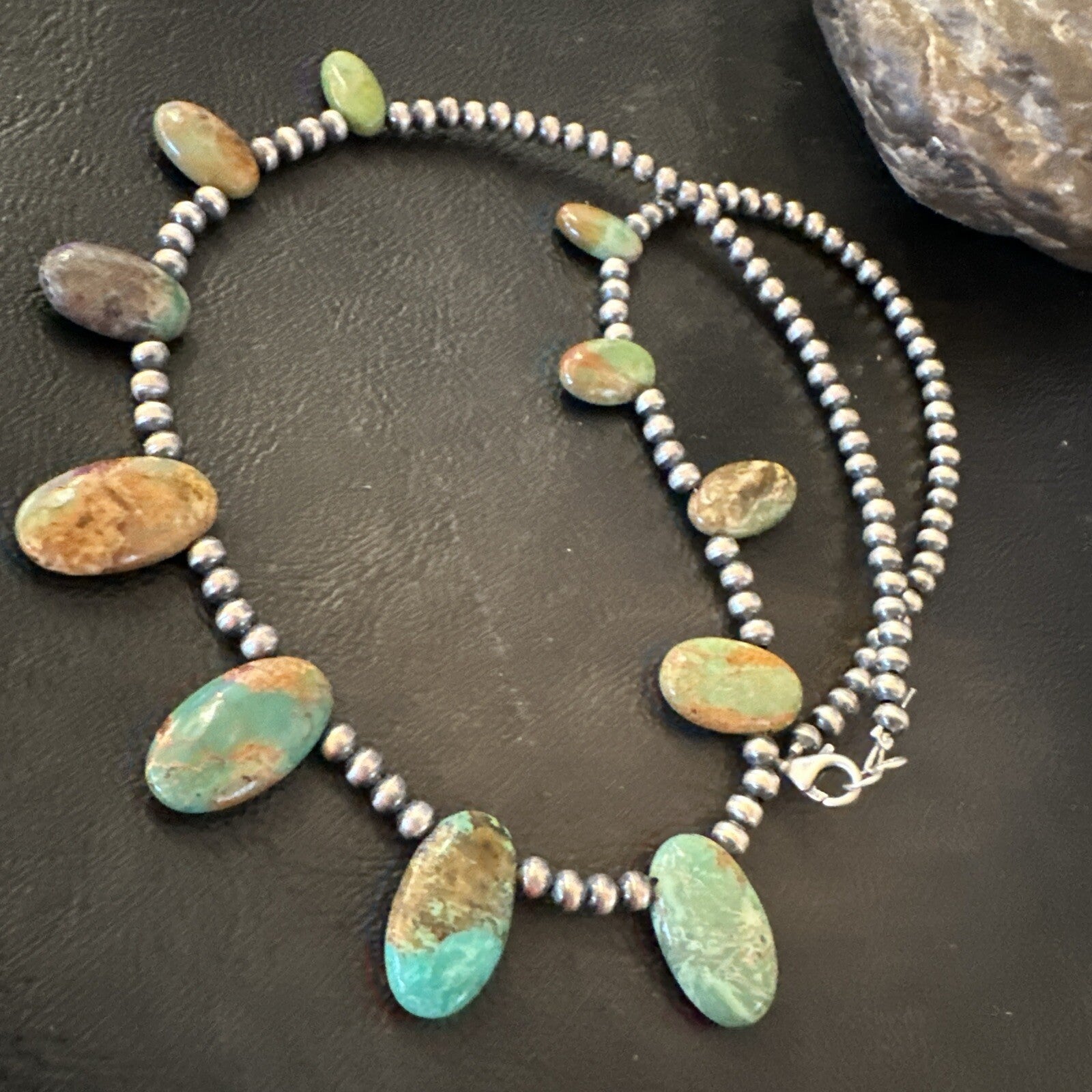 Sterling Silver Beads Royston Turquoise 20" Necklace 18855