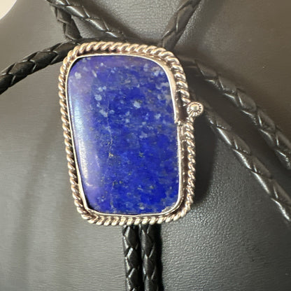 Mens Blue Lapis Lazuli Navajo Sterling Silver Bolo Tie A Toledo 19052