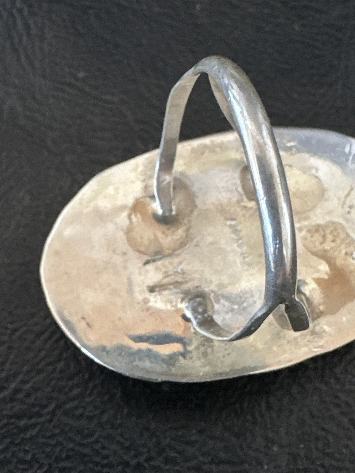Black White Buffalo Turquoise Navajo Sterling Silver Ring Size 11 19810