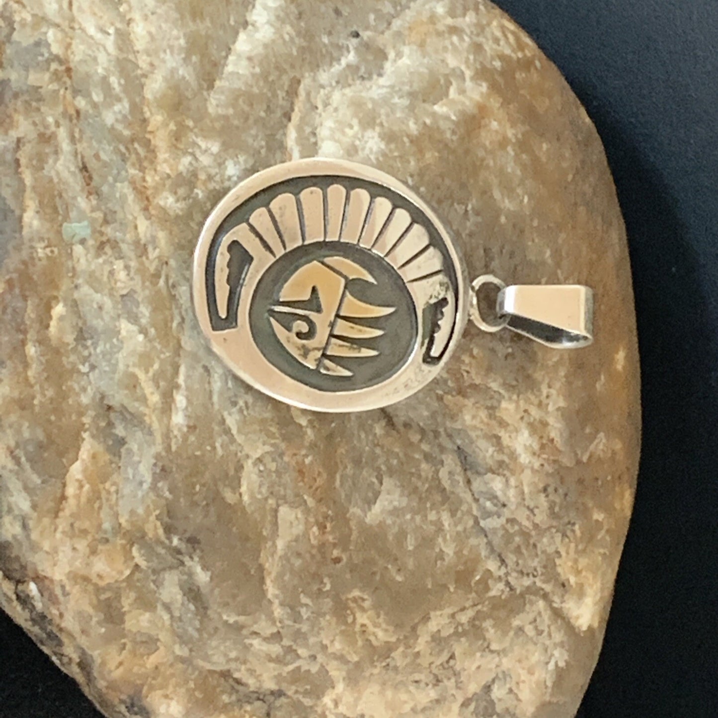 Bearpaw Hopi Gold Southwestern Sterling Silver Pendant 01398