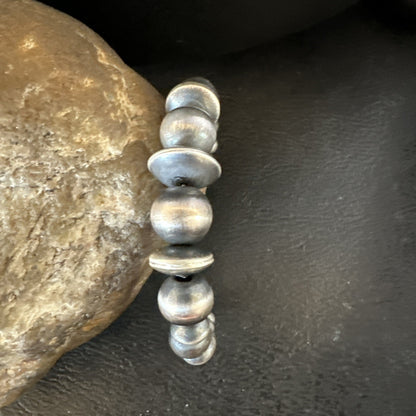 Children Navajo Pearls Sterling Silver Bead Stainless Wrap Bracelet 4.5" 19022