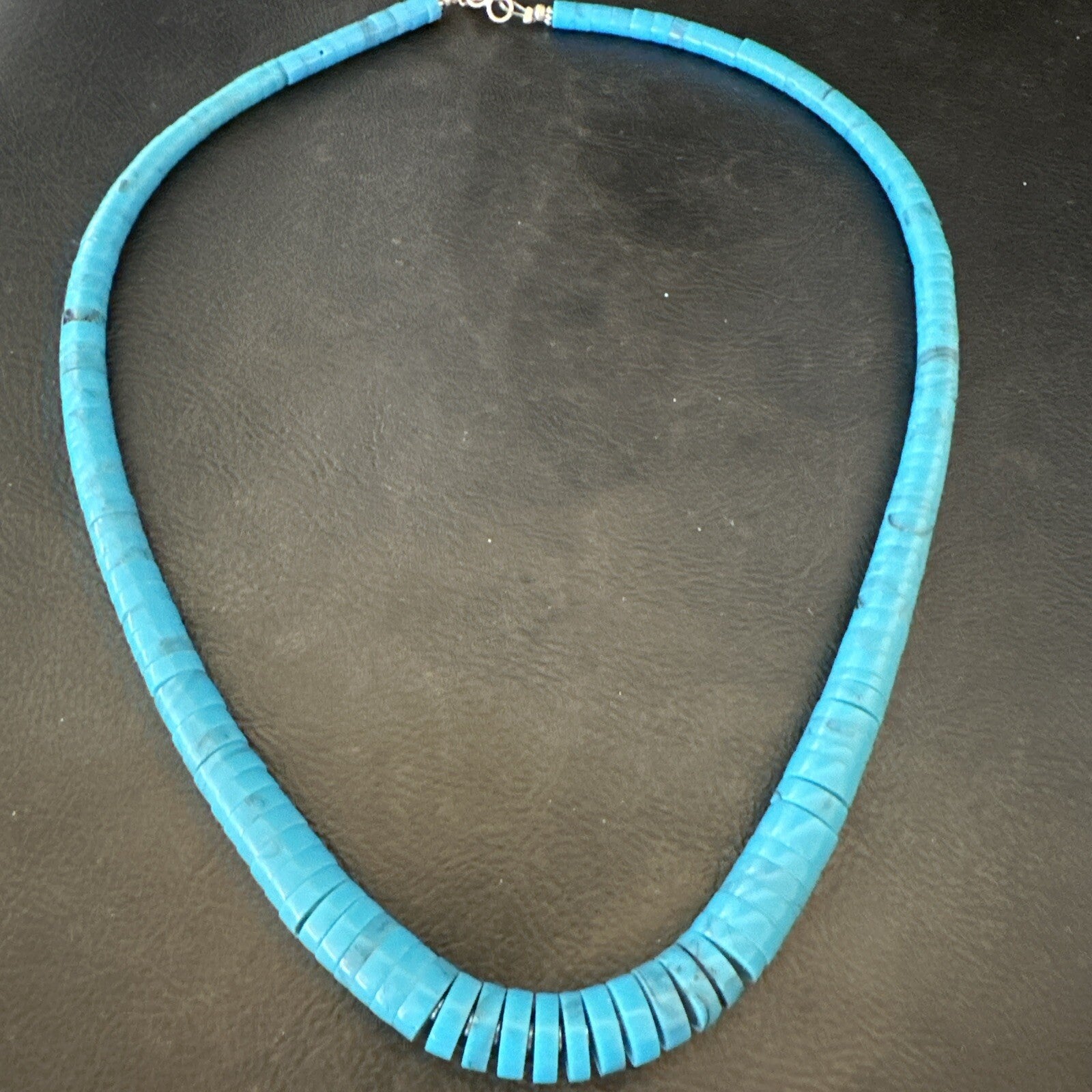 Santo Domingo Stabilized Blue Turquoise 20” Necklace 18469