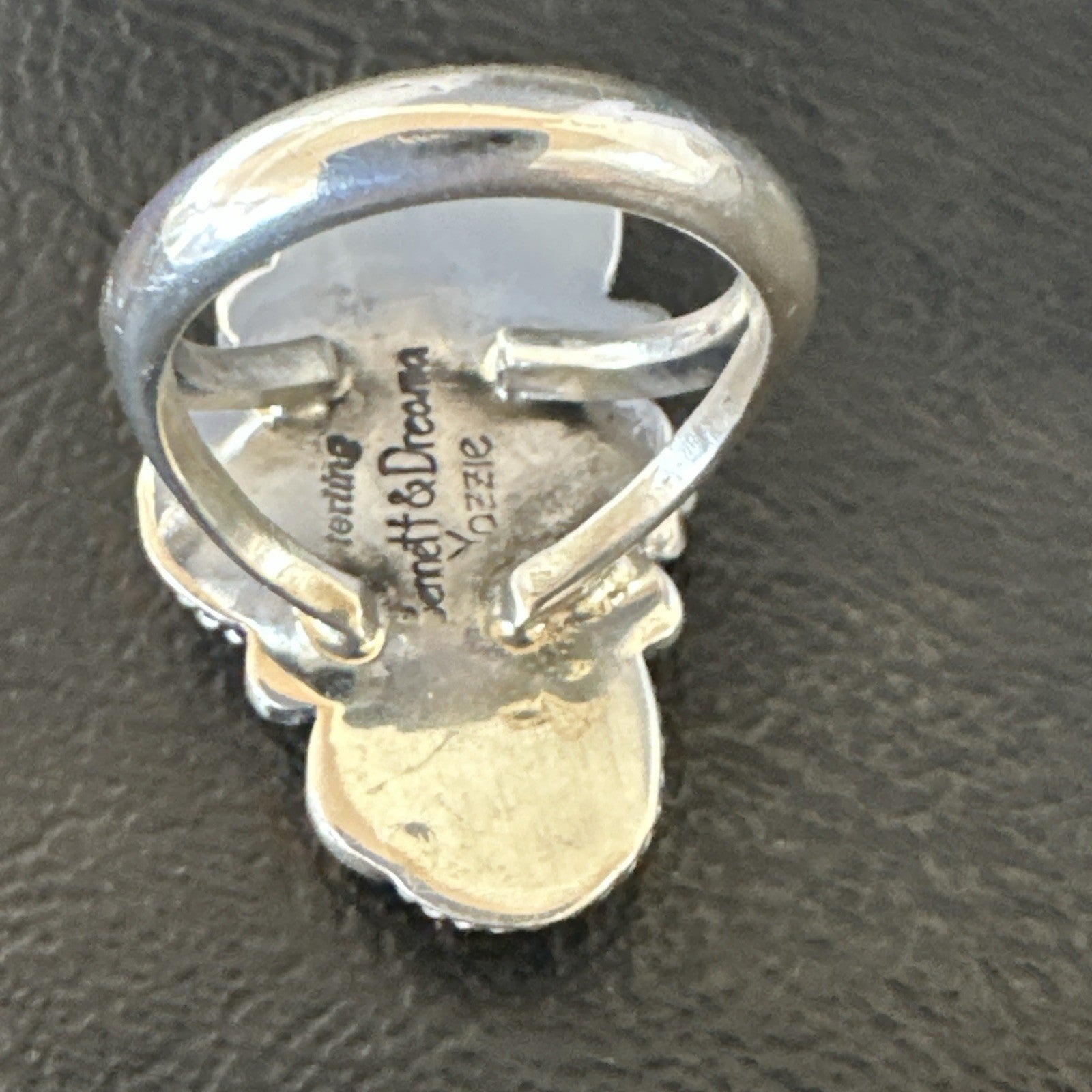 Yazzie Ring Blue Turquoise Navajo Sterling Silver Cluster Size 8.5 19238