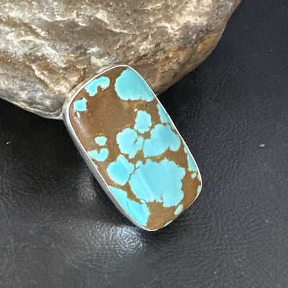 Blue Turquoise #8 Navajo Sterling Silver Ring Size 7 14961