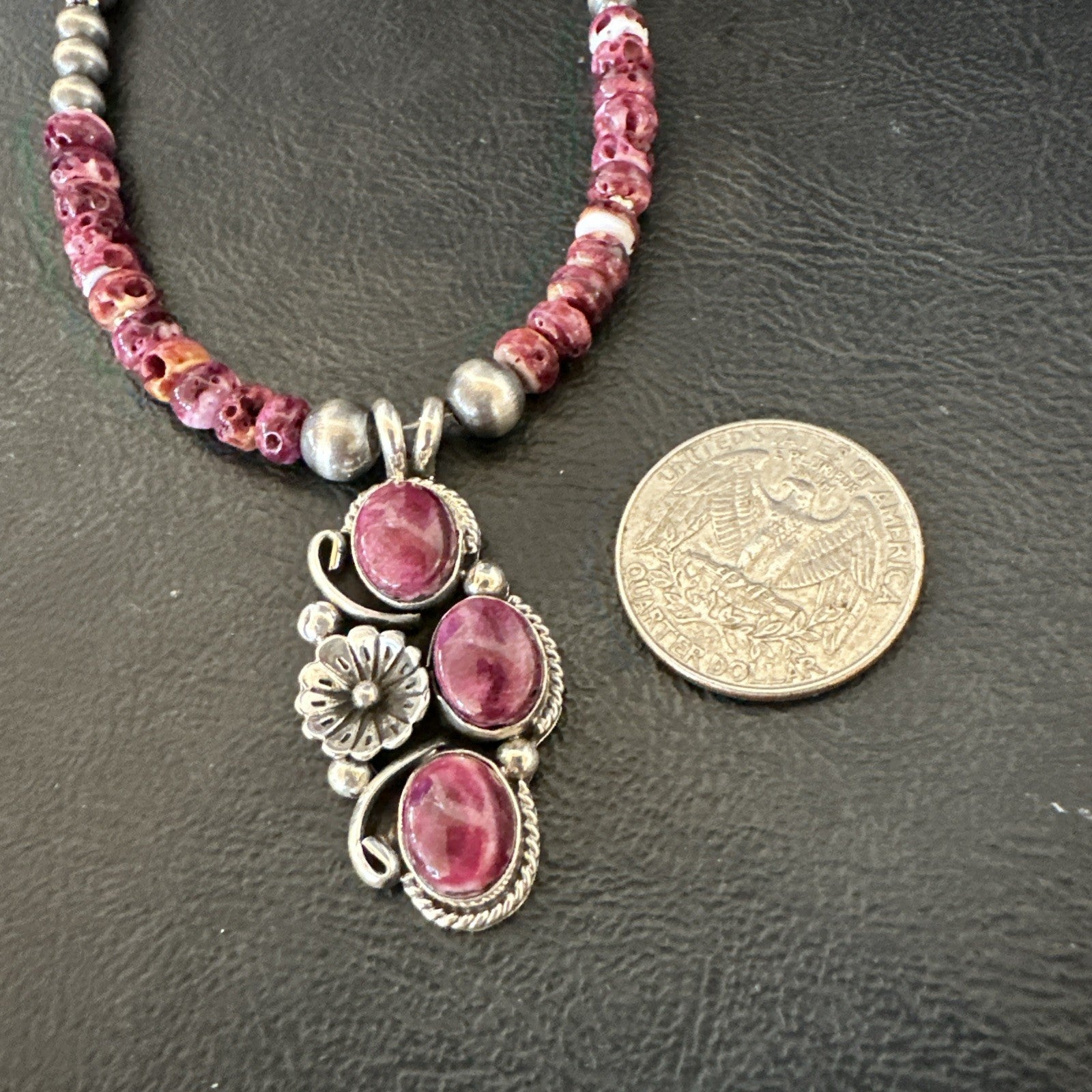 Sterling Purple Spiny Sugilite Pendant Navajo Silver Necklace 19609