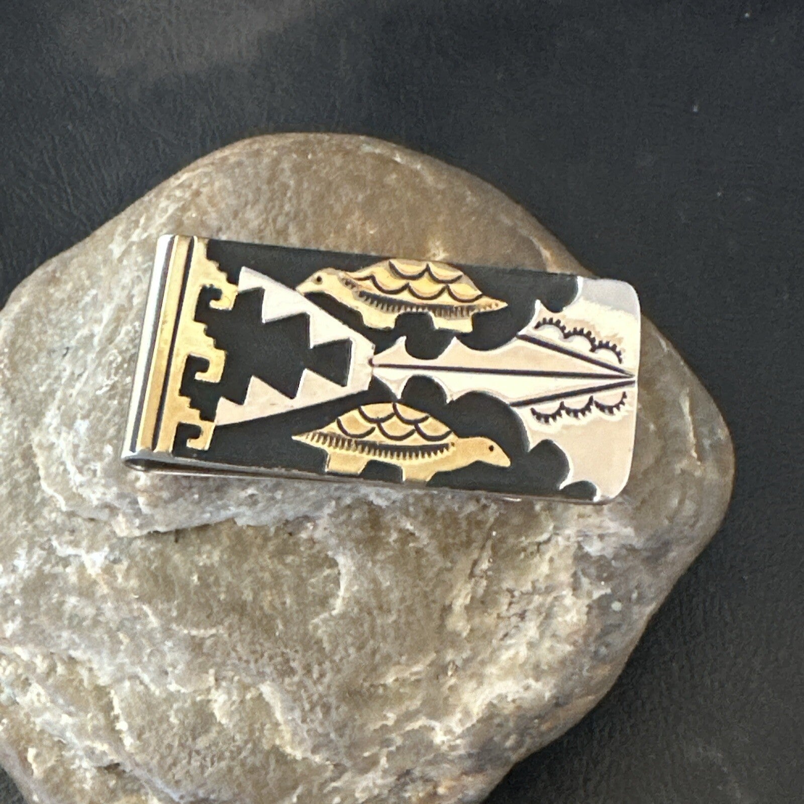 Money Clip Turtles Credit Card Holder Navajo Sterling Silver T&R Singer 17825