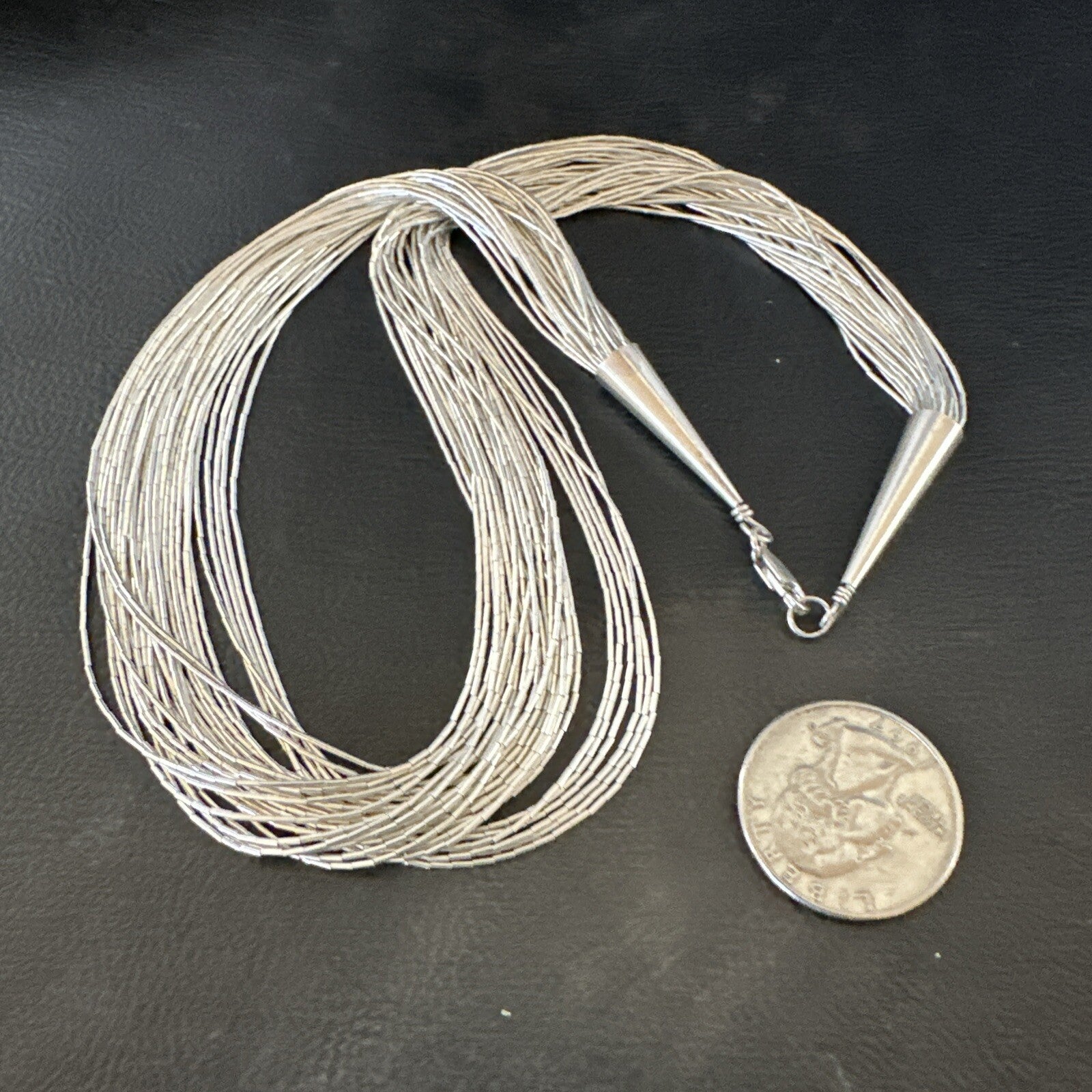 Silver Heishi Liquid All Sterling 30S Necklace 17" 17928