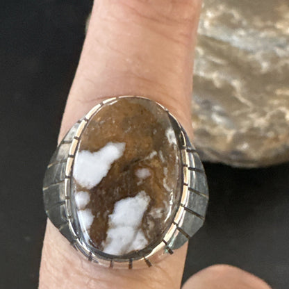 Mens Wild Horse Turquoise Southwestern Sterling Silver Ring Size 10.5 17793
