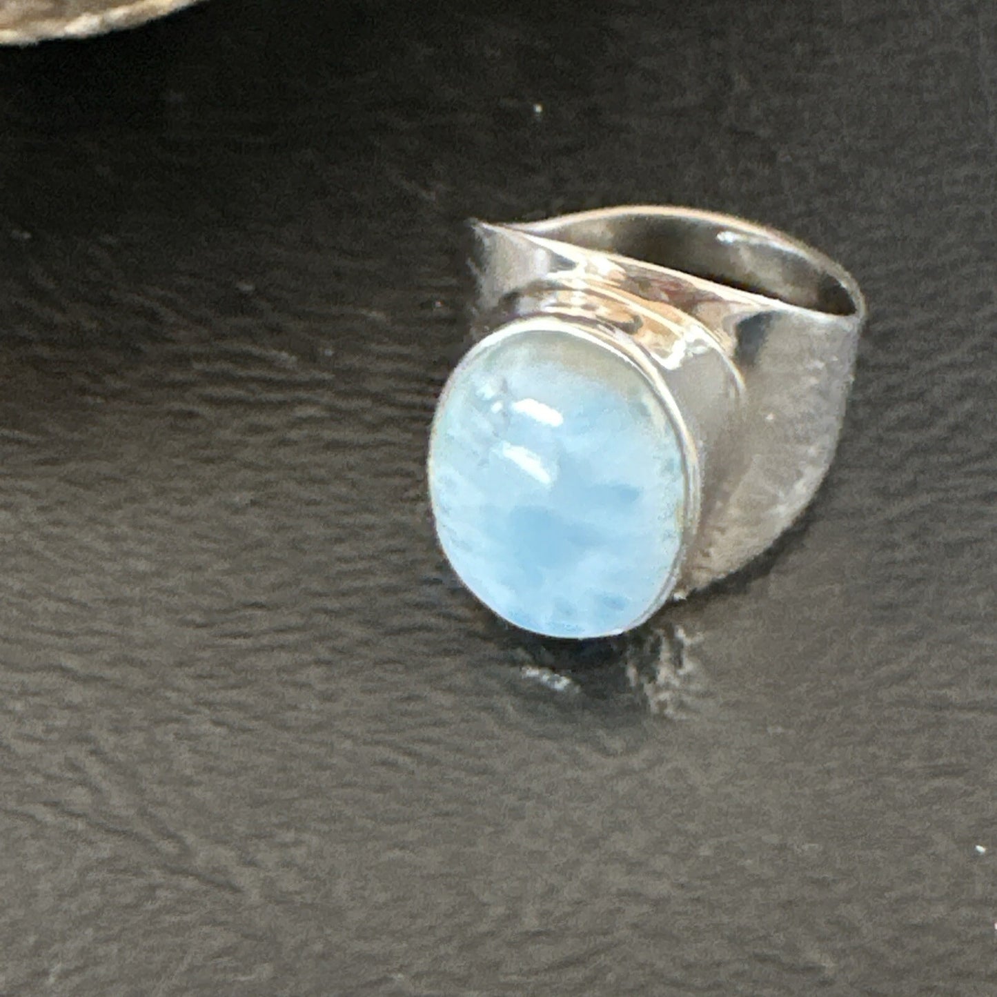 Womens Blue Larimar Navajo Sterling Silver Ring Size 8 17670