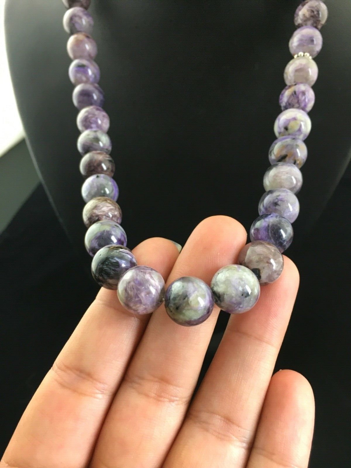 Purple Charoite Navajo Sterling Silver Necklace 20" 1777