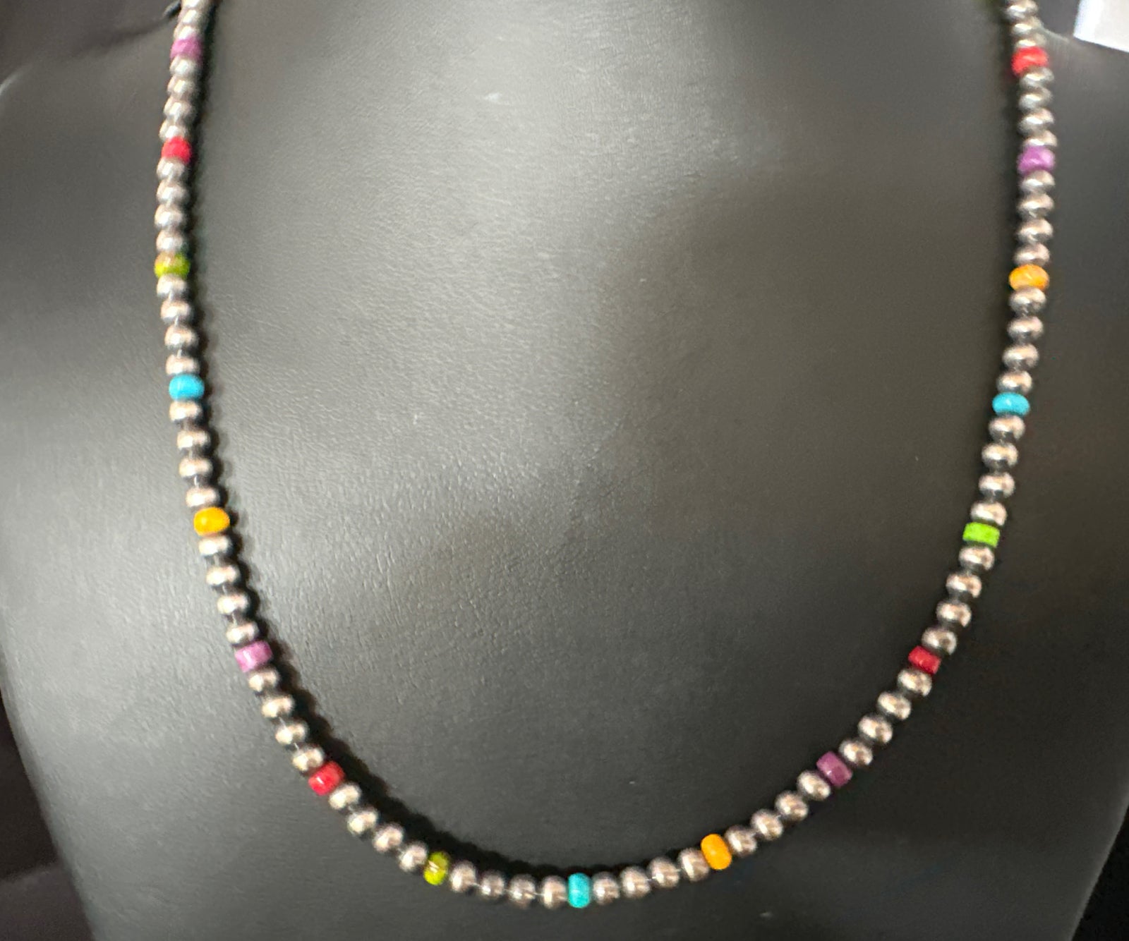 Multicolor 4mm Sterling Silver 22" Necklace 94322
