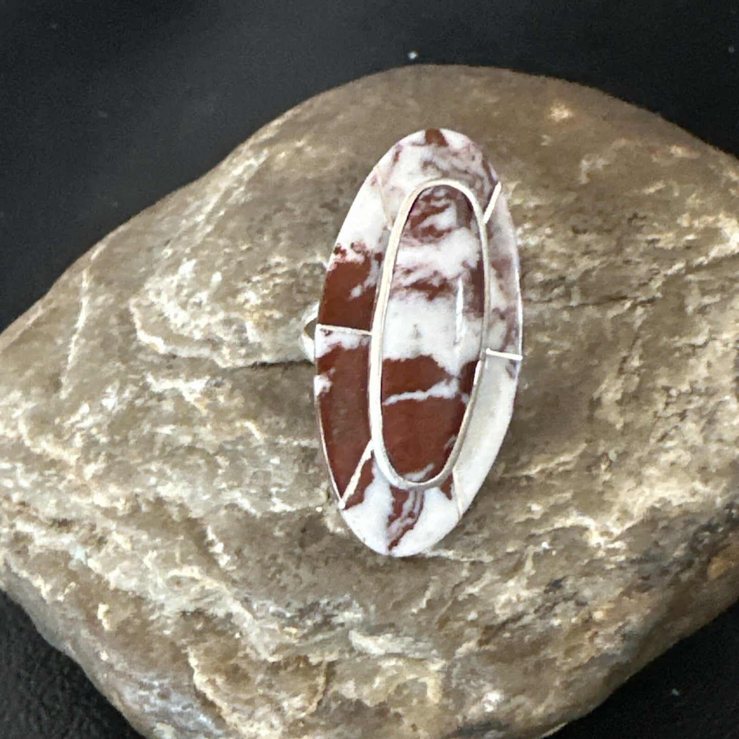 Mens Womens Wild Horse Turquoise Inlay Navajo Sterling Silver Ring Sz 6.5 18768