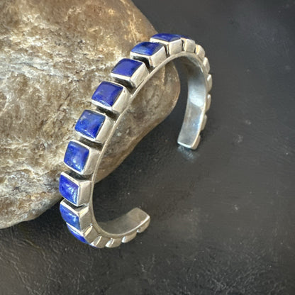 Men WoMens Blue Lapis Lazuli Navajo Sterling Silver Cuff Bracelet 19073