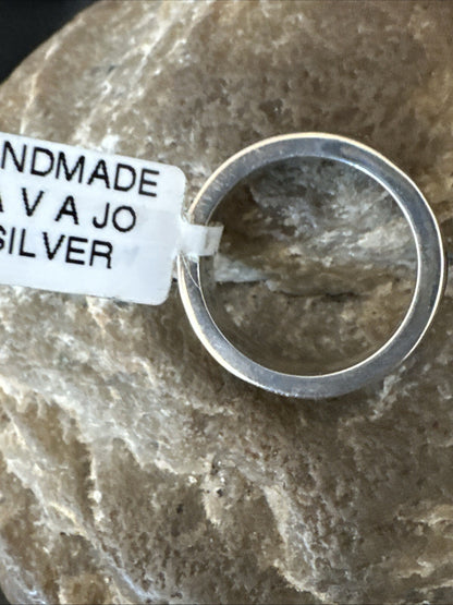 Women Coffee Tigers Eye Navajo Sterling Silver Inlay Ring Size 7 18704