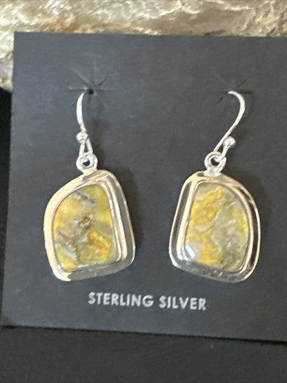 Womens Bumblebee Jasper Navajo Sterling Silver Earrings 15833