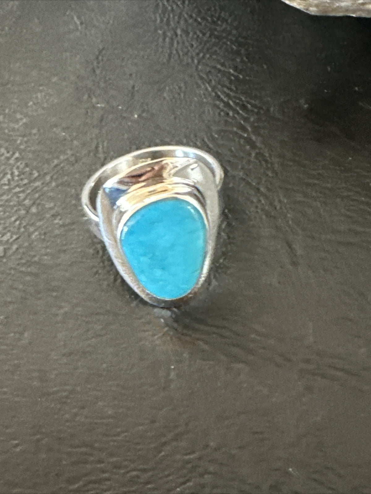 WoMens Sterling Silver Blue Kingman Turquoise Ring Size 7.5 17685