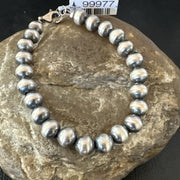 Navajo 7mm Beads 7"Bracelet | Sterling Silver | Authentic Native American Handmade | 99977
