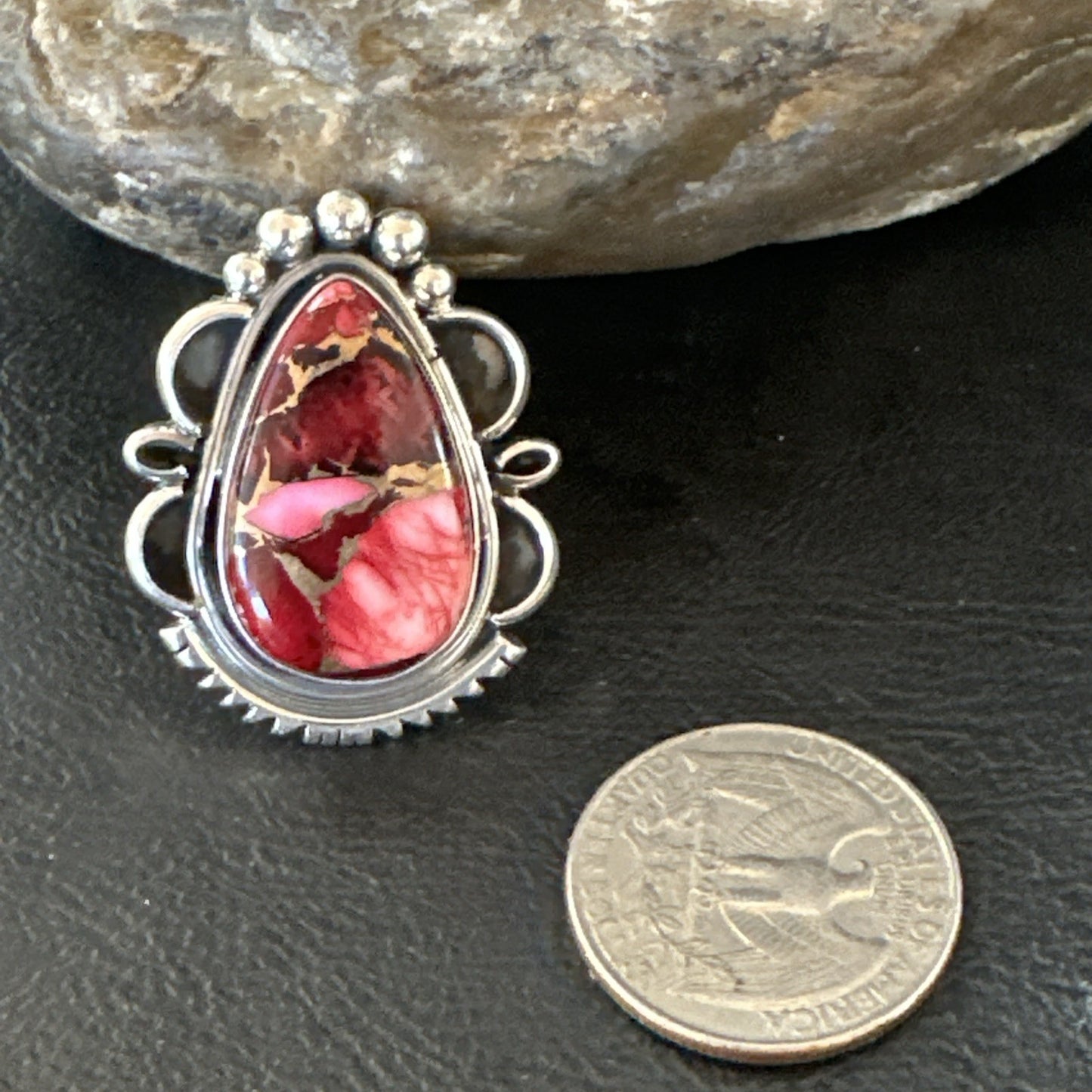 Purple Spiny Oyster Navajo Sterling Silver Native American Ring Size 6.5 19629