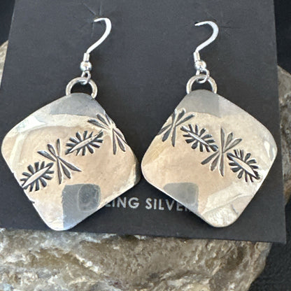 Native American Indian Navajo Stamped Sterling Silver Earrings Set 4754