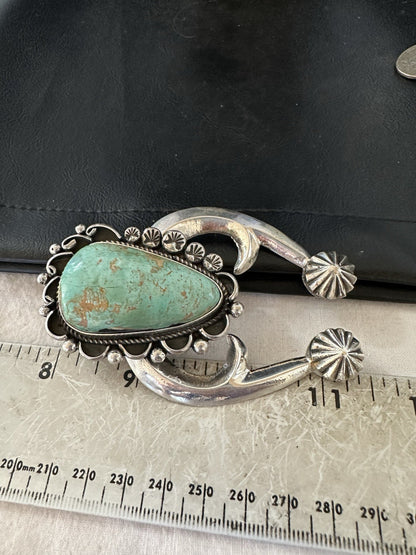 XXL Men Women Green Royston Turquoise Naja Sterling Silver Pendant Navajo 19528