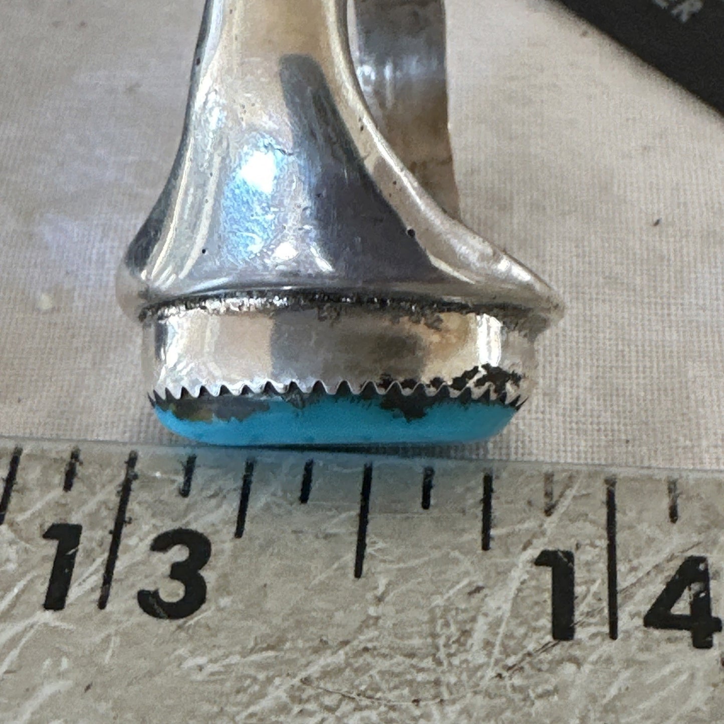 Blue Kingman Turquoise Navajo Sterling Silver Ring Size 11 19408
