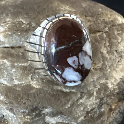Mens Wild Horse Turquoise Southwestern Sterling Silver Ring Size 10.5 17794