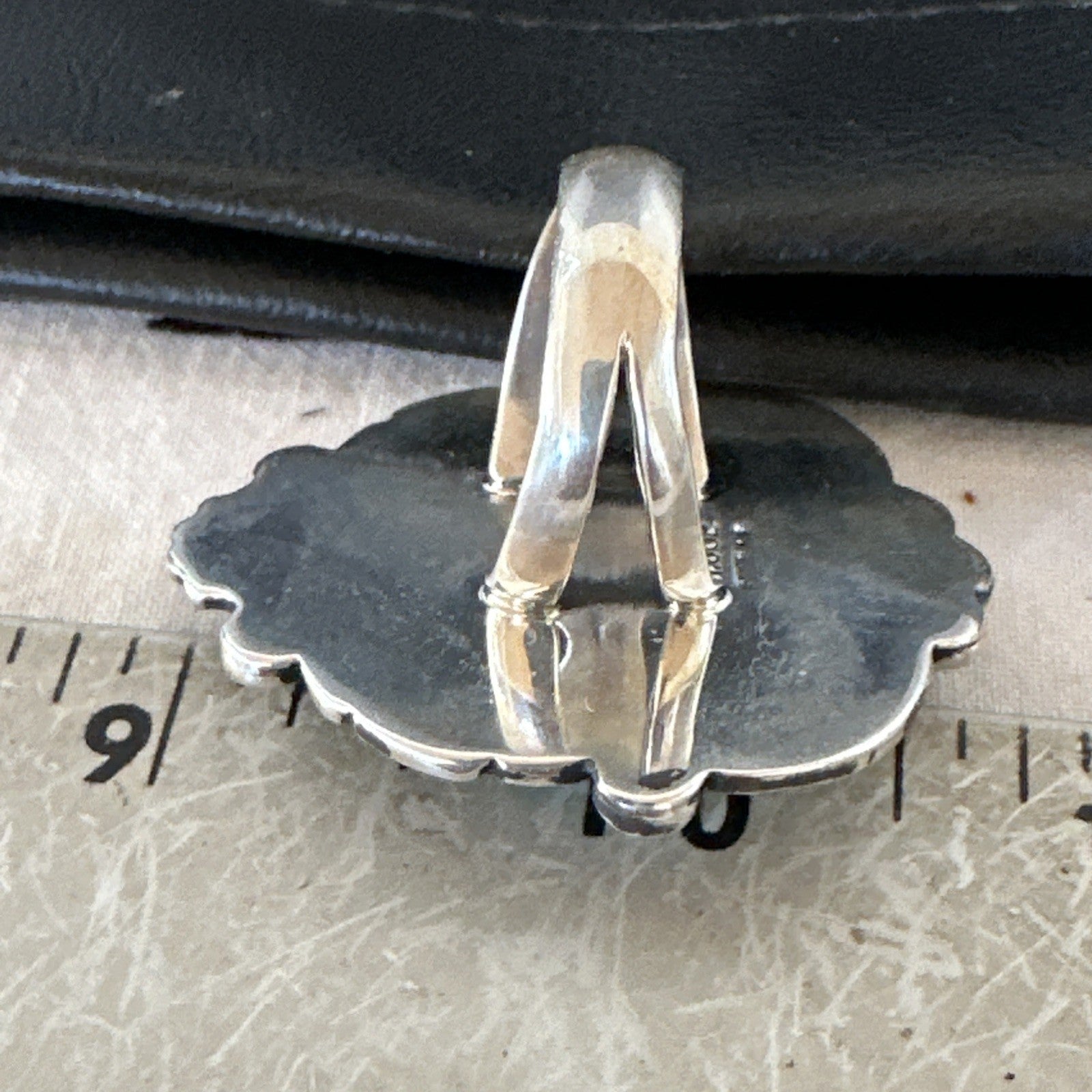Handmade Navajo Sterling Silver  Blue Kingman Turquoise Ring Size 9.75 19622