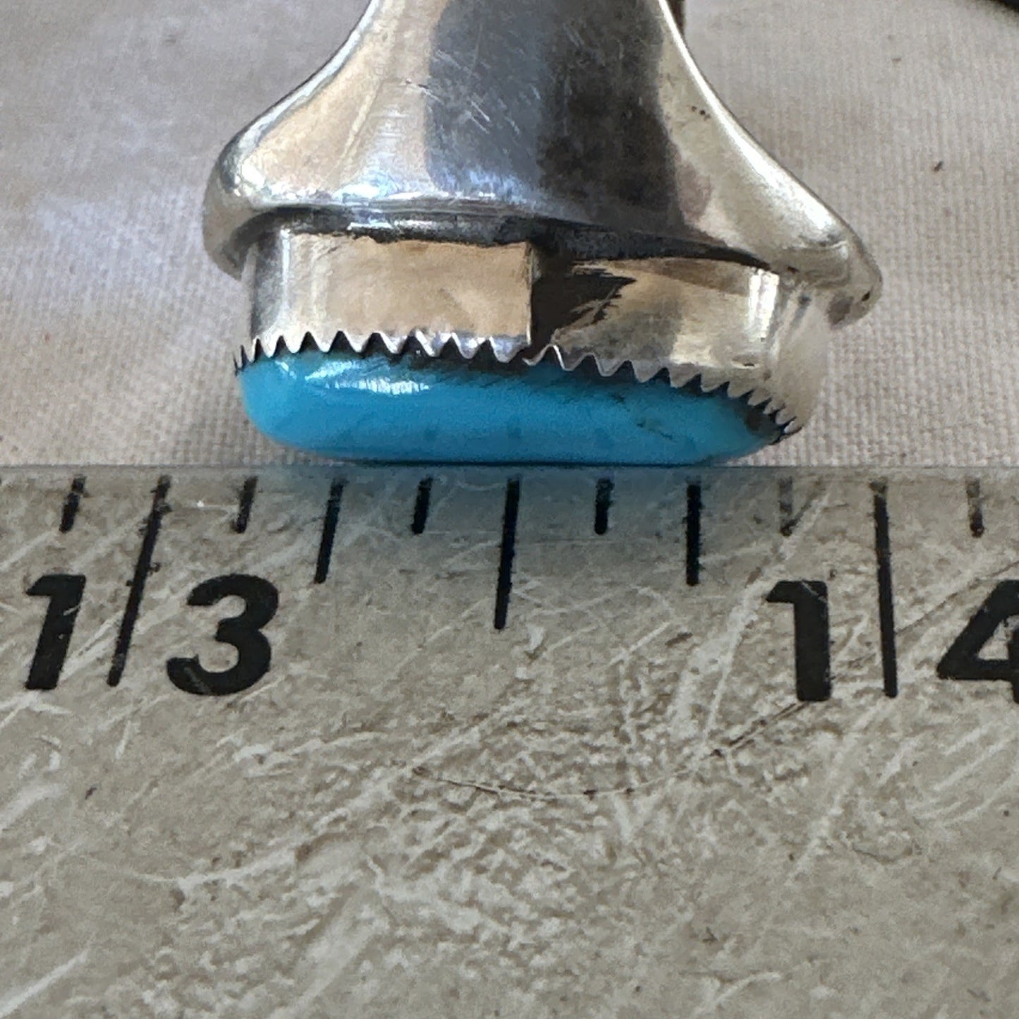 Blue Kingman Turquoise Navajo Sterling Silver Ring Size 10 19407