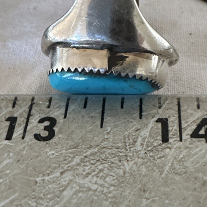 Blue Kingman Turquoise Navajo Sterling Silver Ring Size 10 19407